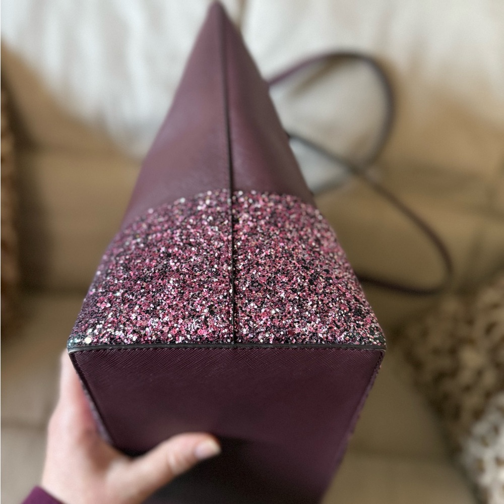 Kate Spade Burgundy and Pink Glitter Tote - Picture 4 of 7